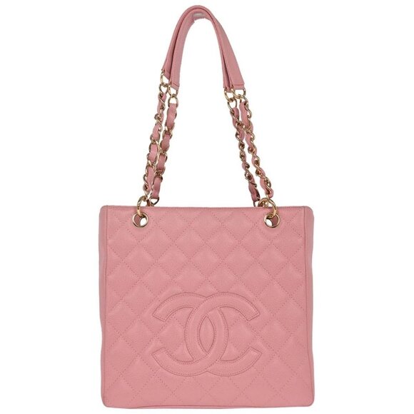 Chanel Pink Calfskin Petite Shopping Tote PST Chain Handbag 166447 - Picture 1 of 10